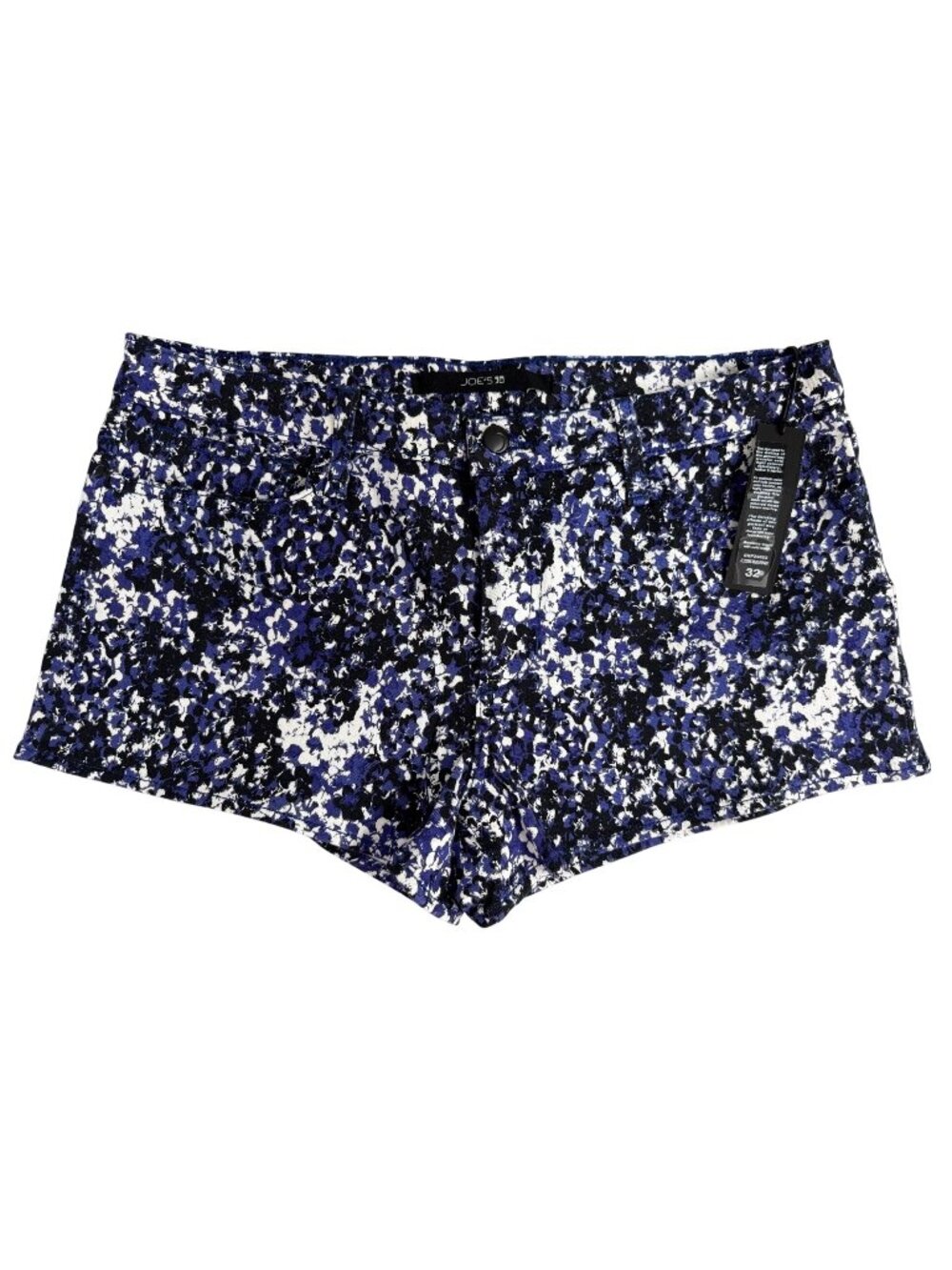 Joes Electric Blue Popart Floral Stretch Shorts 32 Beach Cottage Hippie Retro